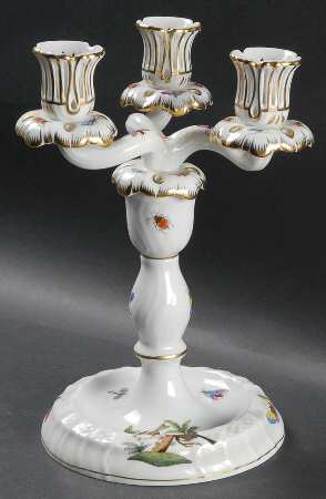 Rothschild Bird (RO) 9" Three Light Candlestick (Uses a Candle Arm)