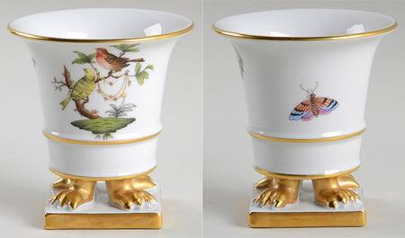 Rothschild Bird (RO) 3" Small Claw Footed Vase