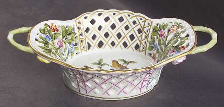 Rothschild Bird (RO) 7" Handled Oval Open Weave Basket