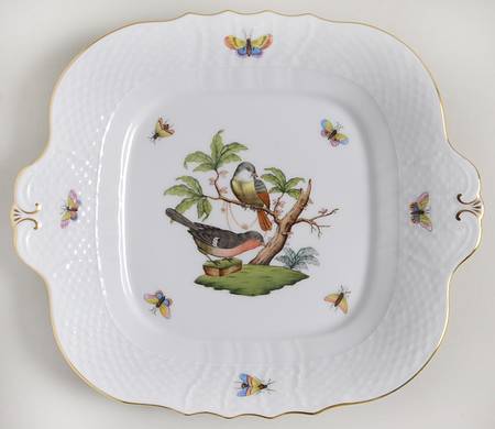 Rothschild Bird (RO) Square Handled Cake Plate