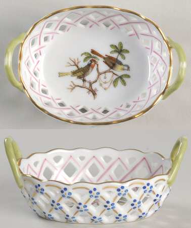 Rothschild Bird (RO) 3" Oval Handled Open Weave Basket