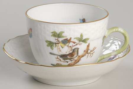 Rothschild Bird (RO) Flat Demitasse Cup & Saucer Set