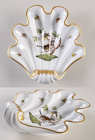 Rothschild Bird (RO) 9" Shell Shaped Dish
