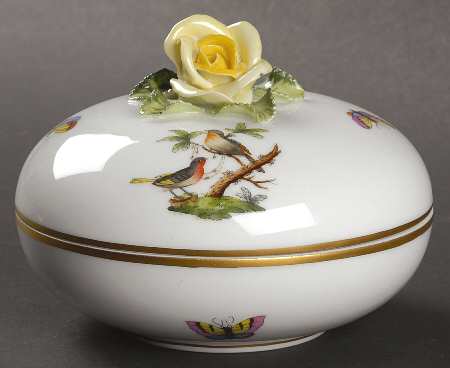 Rothschild Bird (RO) 4" Round Bon Bon & Lid