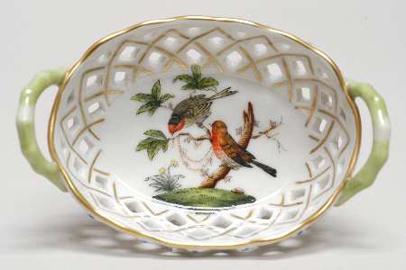 Rothschild Bird (RO) 3" Oval Handled Open Weave Basket