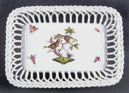 Rothschild Bird (RO) 6" Rectangular Open Weave Basket