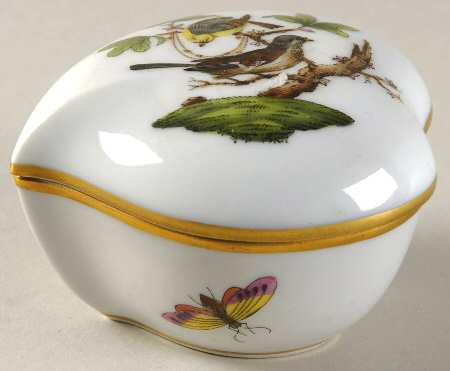 Rothschild Bird (RO) 3" Heart Shape Bon Bon & Lid