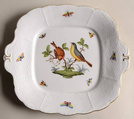 Rothschild Bird (RO) Square Handled Cake Plate