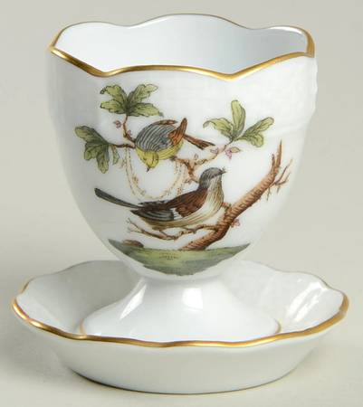 Rothschild Bird (RO) Egg Cup with Attached Underplate