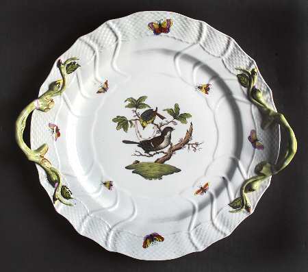 Rothschild Bird (RO) 12" Handled Chop Plate (Round Platter)