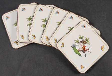 Rothschild Bird (RO) Square Corkback Coaster - Set of 6 Motif 10