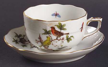 Rothschild Bird (RO) Flat Cup & Saucer Set