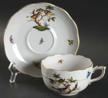 Rothschild Bird (RO) Flat Cup & Saucer Set