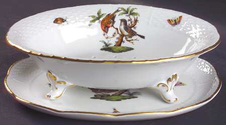 Rothschild Bird (RO) Oval Fruit Basket & Stand