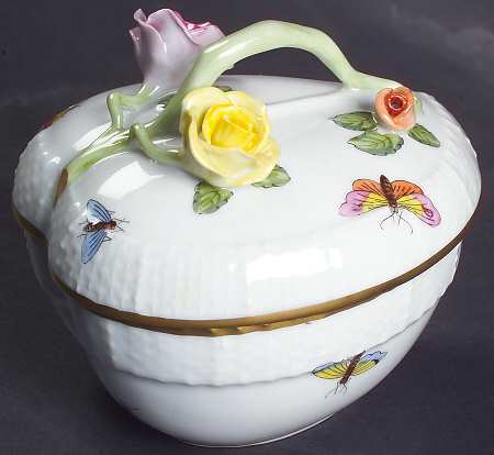Rothschild Bird (RO) 3" Heart Shape Box & Lid by Herend