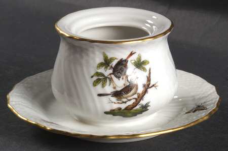 Rothschild Bird (RO) Ink Pot with Attached Tray, No Lid