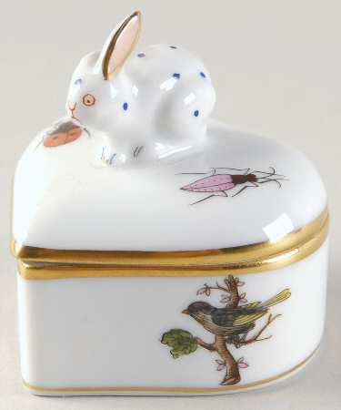 Rothschild Bird (RO) Small Heart Shape Box & Lid