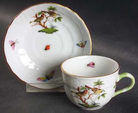Rothschild Bird (RO) Flat Demitasse Cup & Saucer Set