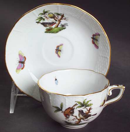 Rothschild Bird (RO) Flat Demitasse Cup & Saucer Set