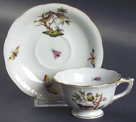 Rothschild Bird (RO) Footed Demitasse Cup & Saucer Set