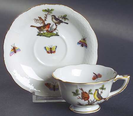 Rothschild Bird (RO) Footed Demitasse Cup & Saucer Set