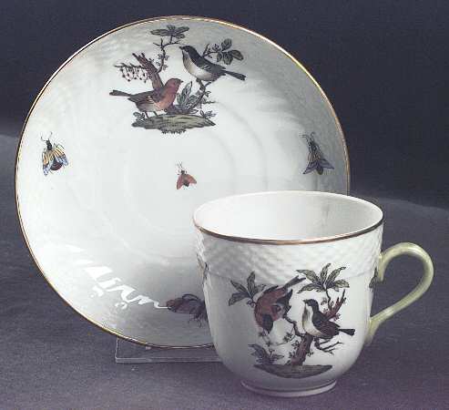 Rothschild Bird (RO) Flat Demitasse Cup & Saucer Set