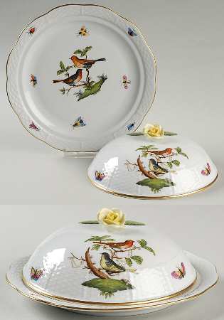 Rothschild Bird (RO) Muffin Dish & Lid