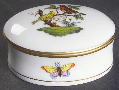 Rothschild Bird (RO) Mini Oval Box & Lid
