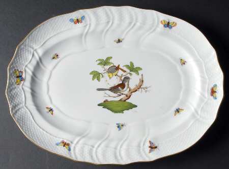 Rothschild Bird (RO) 15" Oval Serving Platter by Herend