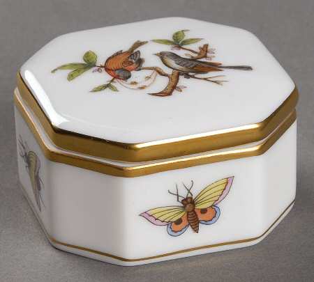 Rothschild Bird (RO) Octagonal Box & Lid 2"
