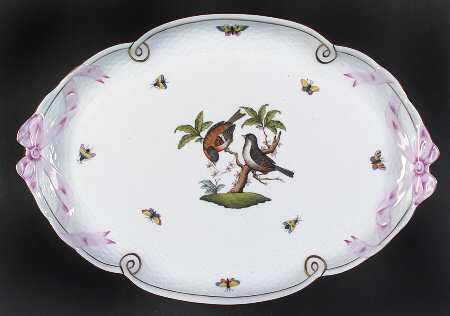 Rothschild Bird (RO) 15" Oval Ribbon Tray