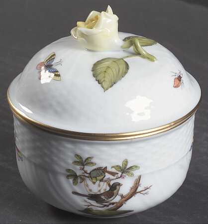 Rothschild Bird (RO) Mini Sugar Bowl & Lid by Herend