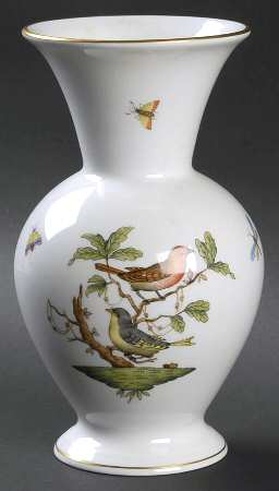 Rothschild Bird (RO) 8" Flared Vase by Herend