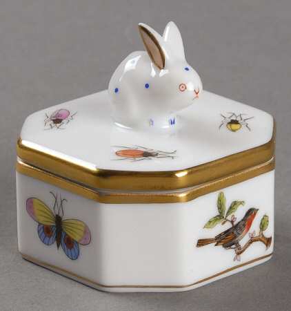 Rothschild Bird (RO) Small Bunny Trinket Box with Lid