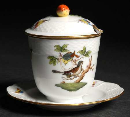 Rothschild Bird (RO) Jam/Jelly & Lid w/Attached Underplate