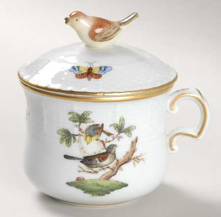 Rothschild Bird (RO) Pot de Creme (2 Pc)-Lid & Base