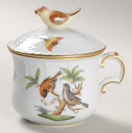 Rothschild Bird (RO) Pot de Creme (2 Pc)-Lid & Base
