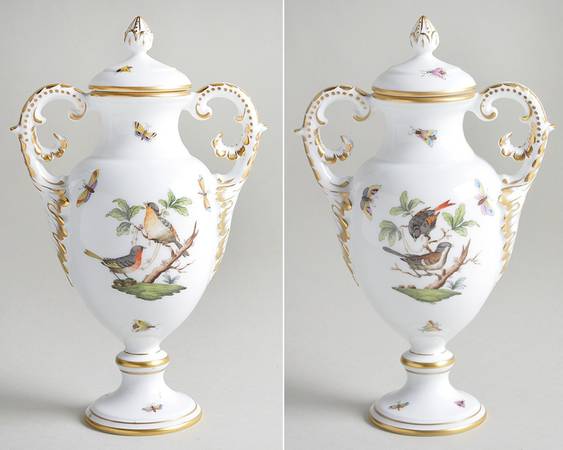 Rothschild Bird (RO) 8" Footed Urn with Lid