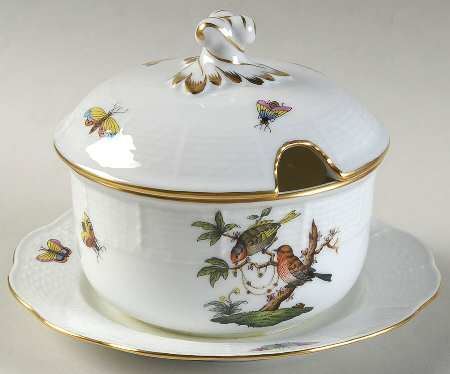 Rothschild Bird (RO) Jam/Jelly & Lid w/Attached Underplate