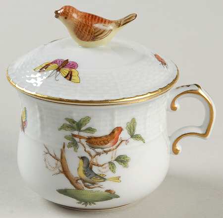 Rothschild Bird (RO) Pot de Creme (2 Pc)-Lid & Base