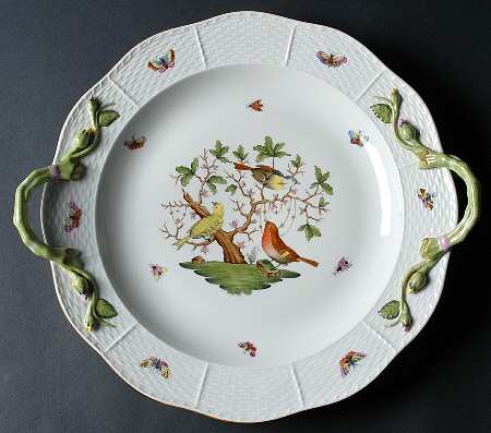 Rothschild Bird (RO) 14" Handled Chop Plate (Round Platter)