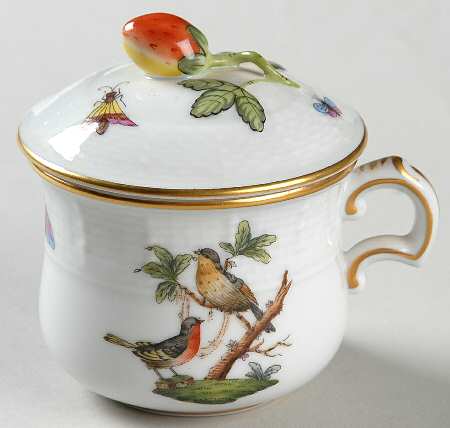 Rothschild Bird (RO) Pot de Creme (2 Pc)-Lid & Base