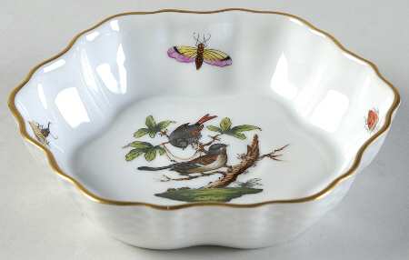 Rothschild Bird (RO) 4" Round Scalloped Dish
