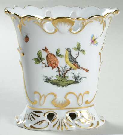 Rothschild Bird (RO) 4" Oval Vase