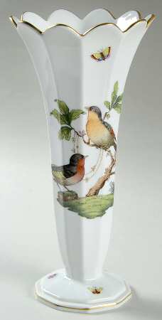 Rothschild Bird (RO) 8" Scalloped Vase