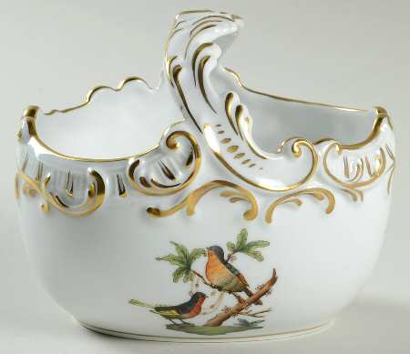 Rothschild Bird (RO) Small Oval Basket with Handle
