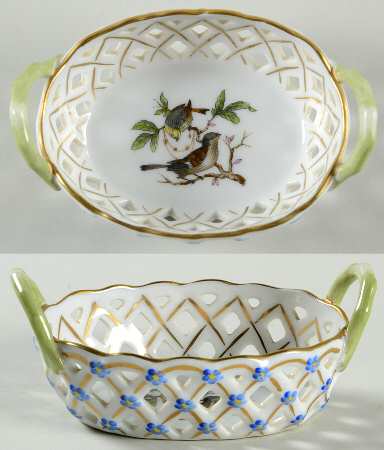 Rothschild Bird (RO) 3" Oval Handled Open Weave Basket