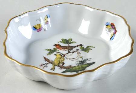 Rothschild Bird (RO) 4" Round Scalloped Dish
