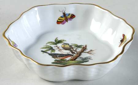 Rothschild Bird (RO) 4" Round Scalloped Dish