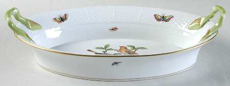 Rothschild Bird (RO) Oval Handled Bread Dish